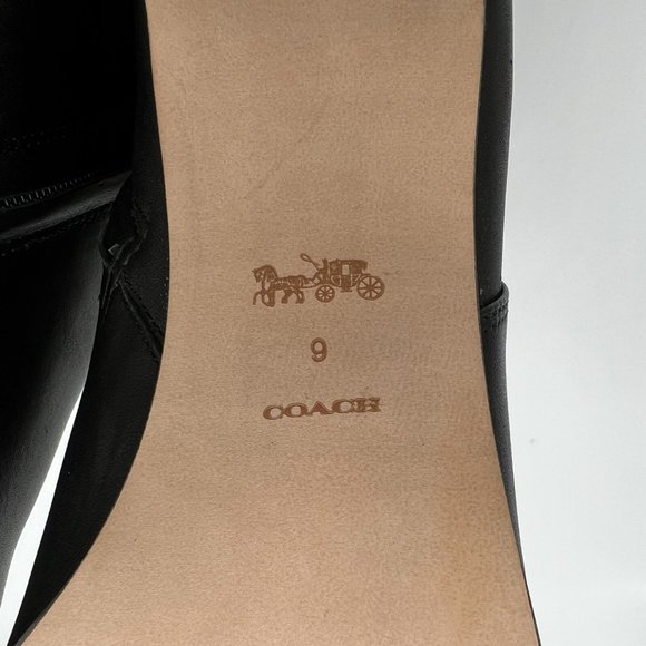 COACH Olivia Leather Black Ankle Booties - Picture 12 of 15